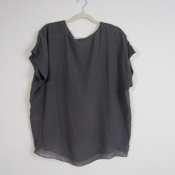 S.I.L.K. Women's Top Medium Gray Oversized Business Casual Silk Office - Picture 4 of 8